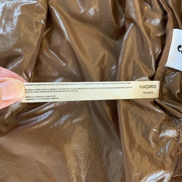 Free People FP MOVEMENT Patricia Packable Poncho Puffer Jacket Brown Large *READ - Picture 14 of 16